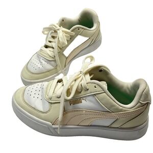 Puma Caven 2.0 Youth Girl's White Lace Up‎ Retro Style Sneakers Casual Shoes 4.5